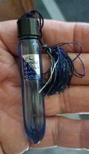Antique Blue Glass Evening in Paris Bourjois Perfume Bottle with Tassel Empty picture