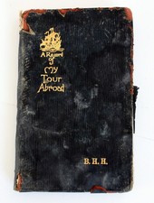ANTIQUE TRAVEL DIARY JOURAL HAND WRITTEN 1930's EUROPE picture