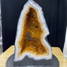 46.7lb Natural citrine geode quartz cluster Cathedrals crystal specimen Healing picture