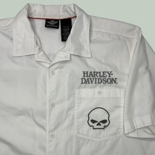 Harley Davidson Mens XL Motorcycle Shirt Skull Vented Embroidered Biker Riding picture