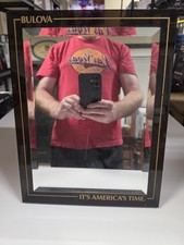 Vintage Bulova It's America's Time Advertising Mirror From The 40s Or 50s. Rare picture