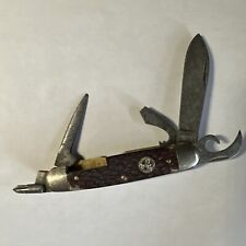 VINTAGE est. 1950`s IMPERIAL (OFFICIAL BOY SCOUT)   5 BLADED CAMP  POCKET KNIFE picture