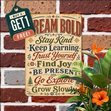 Aged Parchment Background Distressed Typography Plaque Retro Metal Tin Sign picture