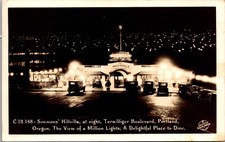 RPPC Simmons' Hillvilla Restaurant at Night Terwilliger Blvd Portland, Oregon picture