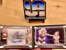2021 TOPPS WWE UNDISPUTED ASUKA & CHARLOTTE FLAIR BOOK CARD DUAL AUTO 10/10 picture