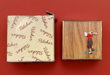 Rare Vintage Pilcher Powder Compact In Box Woman Golfer Athlete Flapper Lady picture