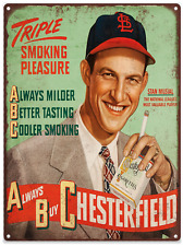 1947 Stan Musial Chesterfield Advertising Metal Reproduction Sign 9x12 60079 picture