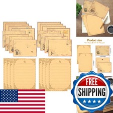 KSIWRE 48 PCS Vintage Style Stationery Paper And Envelopes Set, 32 PCS Lined picture