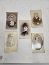 5 Antique 1800s Women CDV Photo Cards – Fashion Portrait Photography picture