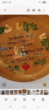 Vintage hand-painted Woodcraftery wooden decorative plate or wall plaque. picture