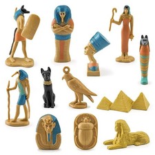 12pcs Set Ancient Egypt Sphinx Pyramid Mummy Queen Isis Mini Model vintage picture
