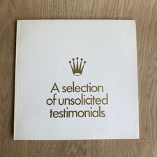 A selection of unsolicited testimonials Rolex Watch rare booklet Switzerland picture