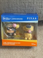 NEW, Disney Pixar CARL FREDRICKSEN & DUG Flocked Figures UP MOVIE Collectible picture