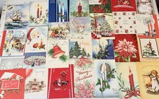 Large Lot 60 Vintage Used 1940s-50s Christmas Greeting Cards picture