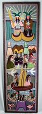 VINTAGE Handmade Peru Arpillera Fisherman Family Embroidere Art Size 62