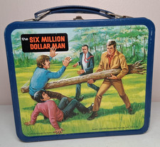 Vintage Aladdin Six Million Dollar Man Metal Lunchbox Action Movie No Thermos picture