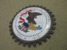 Seal of the State of Illinois Aug. 26th 1818 metal emblem, 1868/1818 picture