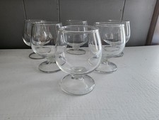 Set Of 6 Vintage Glass Mini Brandy Snifters Shot Glasses Bareware Retro 50s picture