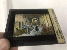 Magic Lantern Colored Glass Slide Market in Northern Spain Early 1900’s picture