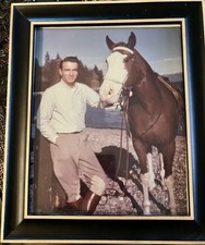 Montgomery Clift with his horse 8X10 color photo Rare item with frame Ad photo picture