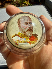 Antique King Edward VII Coronation Paperweight - British Royal Memorabilia, 1902 picture