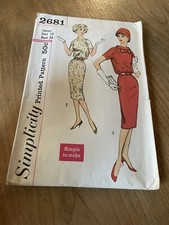Vintage 1950s SIMPLICITY Pattern 2681 Dress Junior Size 13 Bust 33 picture