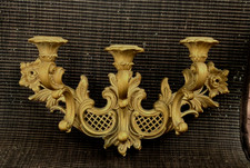 Syroco Dart Gold Wall Mount Sconce Candle Holder MCM 1966 Hollywood Regency picture