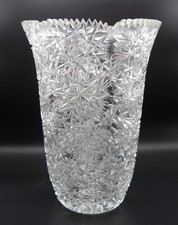 Antique American Brilliant Period Cut Glass Vase 9.75