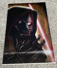 ComicCon 2015 Star Wars darth Vader poster 11x17” Autographed Dan Dufault picture