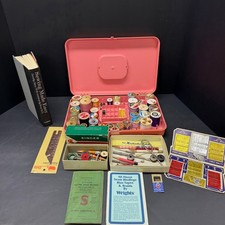 Vintage Sewing Notions Lot Wil-Hold Box Singer Thread Needles Tools Manuals picture