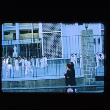 School Students Courtyard Color Slide 1970s Daily Life Education Vintage picture