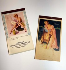 2 Vintage 1950s Pinup Girl Notebooks Calendar Risqué Advertising picture