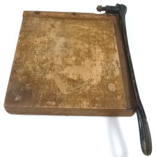 Vintage 1940s Ideal School Supply-Ingento #3, 12x12” Paper Cutter-Cast Iron/Wood picture