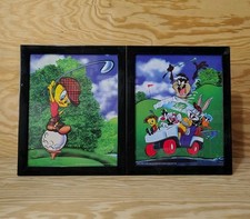 Vtg 1997 WB Looney Tunes Bugs Daffy Sylvester Taz Tweety Golf Framed Art 8x10 picture