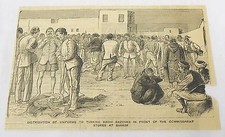 1884 magazine engraving~ DISTRIBUTION OF UNIFORMS, TURKISH BASHI BAZOUKS ~ Sudan picture