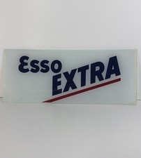 VTG Original ESSO EXTRA Gasoline Glass Gas Pump Plate Insert 12 3/8” x 5” VGC picture