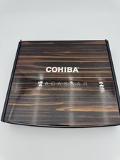 COHIBA Macassar Double Corona Empty Wooden Cigar Box Display Case Damaged picture