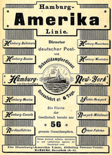 Advertisement/Advertising 1897: HAMBURG-AMERICA.LINE/NEW YORK picture