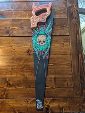 Metallica Themed Hand Drawn Art On Vintage Hand Wood Saw picture