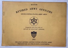 Vietnam 1963 6th US Army Military Roster Retired Officers Presidio SF Book picture