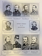 1912 Vintage Illustration Pennsylvania Generals in Civil War picture