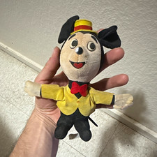 Vintage Walt Disney Mickey Mouse Plush. All fabric c 1950’s Made in Japan picture