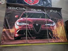 Large Alfa Romeo Giulia Dealer Banner Rare 3 piece - 59×37 excellent condition picture