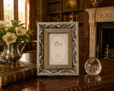 Vintage Dioni Collection 3.5x5 Ornate Gold Silver Gilt Picture Frame USA NOS picture