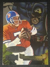 SkyBox 1997 Marvel Metal Universe Insert John Elway Captain America Card 8/20 picture