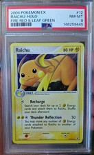 2004 POKEMON EX FIRE RED & LEAF GREEN #12 RAICHU-HOLO PSA 8 picture