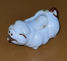 Vintage rare 1948 Hagen Renaker Blue Pig Creamer or Toothpick Holder 2