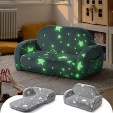 2-In-1 Kids Couch, Kid Sofa That Fold Out, Glow in the Dark Kid Chair, Extra Wid picture