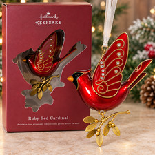 NIB 2015 Hallmark Keepsake RUBY RED CARDINAL Christmas Ornament E. Kegrize picture