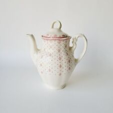 Vintage Red & White Spanish Fleur de Lis Teapot, La Cartuja De Sevilla, CRAZING picture